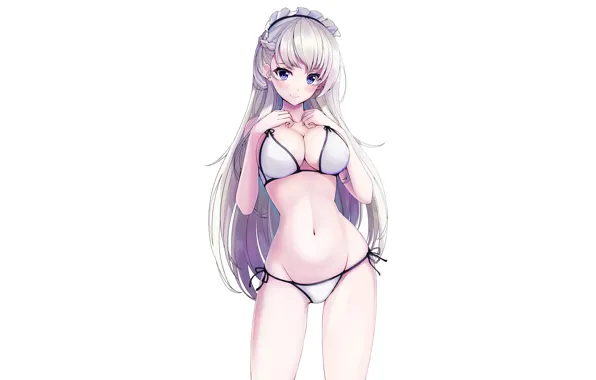 Girl, sexy, cleavage, long hair, boobs, anime, beautiful, purple eyes