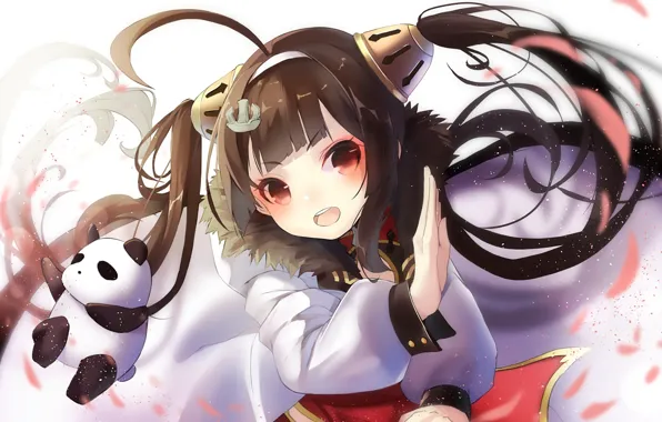 Аниме, арт, панда, девочка, Azur Lane
