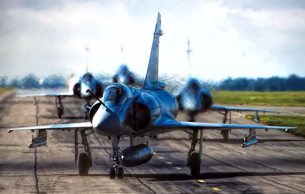 Картинка истребитель, аэродром, многоцелевой, Dassault, Mirage 2000, «Мираж» 2000