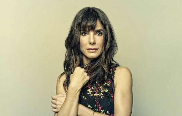 Лицо, актриса, брюнетка, красивая, Sandra Bullock, Сандра Буллок