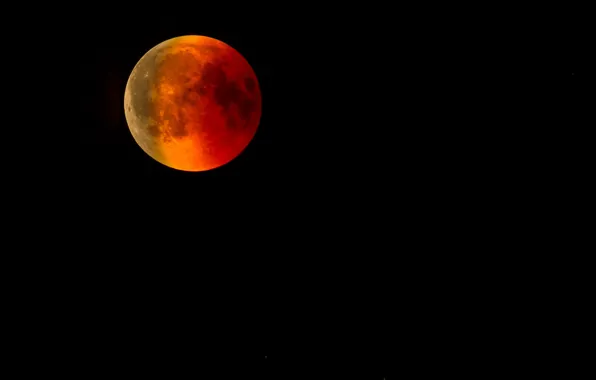 Картинка небо, ночь, луна, планета, спутник, красная, кровавая
