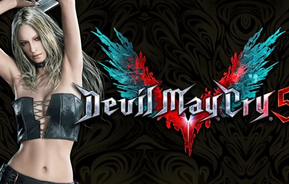 Девушка, пистолет, игра, блондинка, персонаж, Devil May Cry, Devil May Cry 5