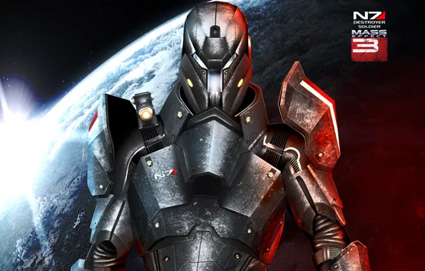 Металл, планета, арт, броня, Mass Effect 3, Destroyer