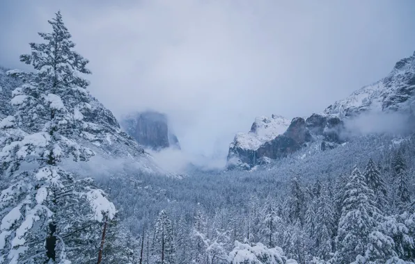 Картинка зима, снег, горы