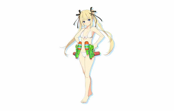 Girl, sexy, cleavage, long hair, boobs, anime, blue eyes, beautiful