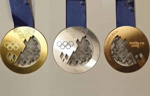Картинка золото, серебро, медаль, Олимпиада, бронза, медали, Олимпийские Игры, Сочи-2014
