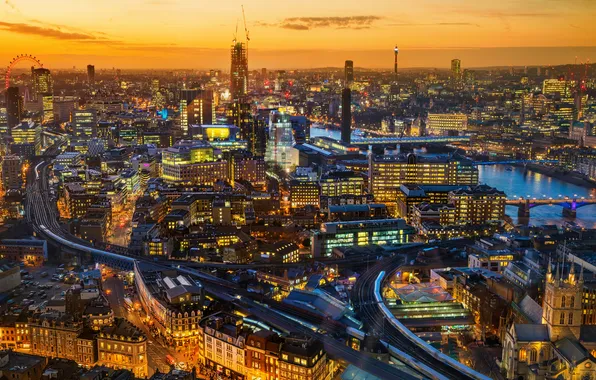 Закат, город, London, England, Trey Ratcliff