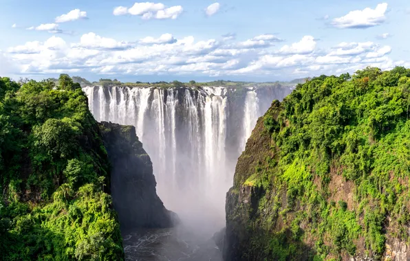 Картинка victoria, flight, view, waterfall, africa, air, destination, african