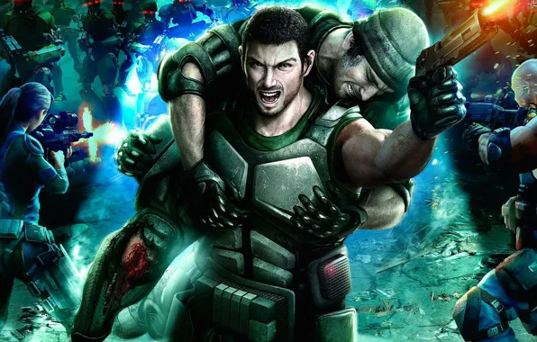 Команда, киберпанк, раненый, Binary Domain, экшн
