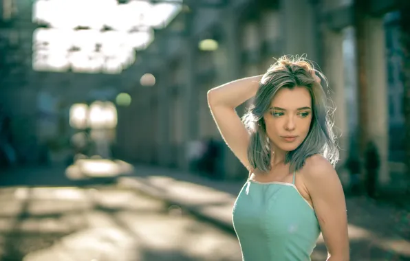Картинка лето, лицо, девушка, фон, волосы