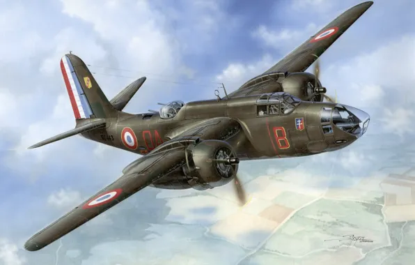 Франция, бомбардировщик, ночной истребитель, Штурмовик, Stanislav Hajek, Douglas A-20, Boston Mk.IV, Boston Mk.V