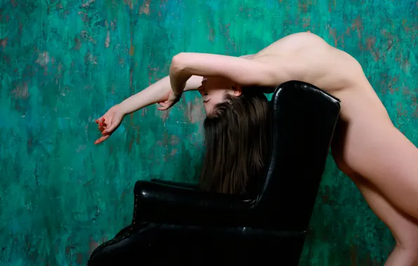 Nipples, chair, nude, butt, breasts, pose, Elsa, stretched
