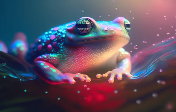 Глаза, вода, природа, улыбка, милая, лягушка, кожа, фэнтези