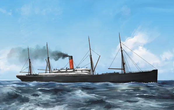 Волны, корабль, armenian, Transatlantic Ships