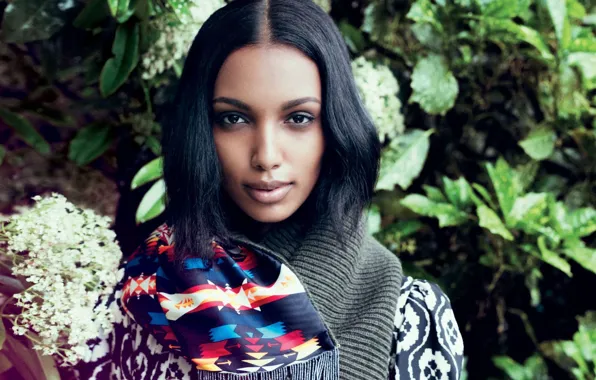 Девушка, портрет, шарф, брюнетка, мулатка, African beauty