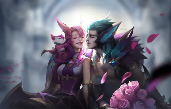 Романтика, фэнтези, существа, двое, Лига Легенд, League Of Legends