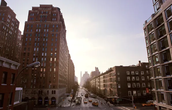USA, United States, Brooklyn, New York, New York City, street, people, taxi