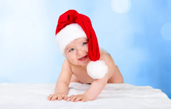 Радость, шапка, ребенок, малыш, Новый год, Christmas, колпак, младенец