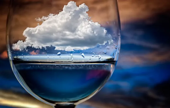 Макро, бокал, облако, Cloud in a glass