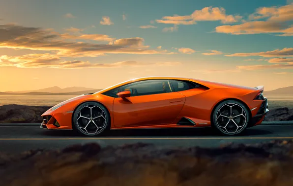 Небо, облака, Lamborghini, колёса, Ламборгини, Huracan, Lamborghini Huracan, Lamborghini Huracan EVO