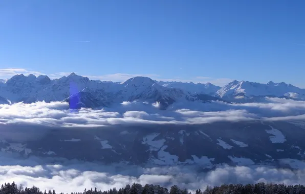 Картинка Panorama, Österreich, Europa, Schnee, Alpen, Innsbruck, Patscherkofel
