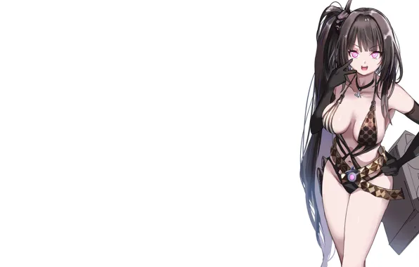 Girl, sexy, cleavage, bodysuit, long hair, boobs, anime, beautiful