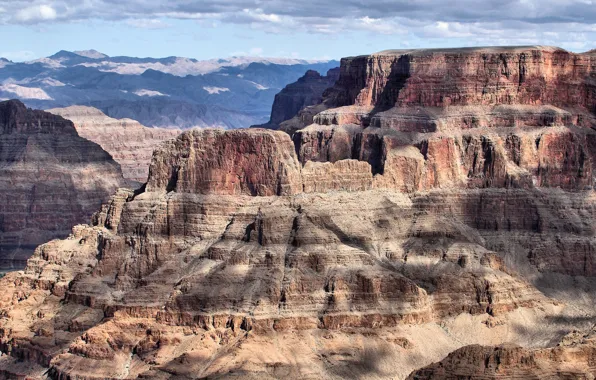 Картинка небо, пейзаж, горы, каньон, Аризона, Grand Canyon, National Park