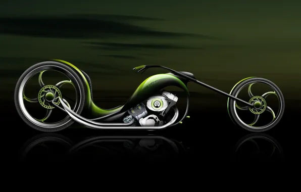 Картинка зеленый, концепт, Мотоцикл