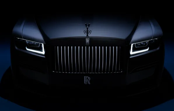 Dark background, Rolls-Royce Ghost, 2021, Black Badge Ghost