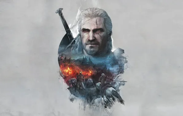 Картинка Ведьмак, The Witcher, Геральт, CD Projekt RED, The Witcher 3: Wild Hunt, Geralt, Ведьмак 3: …