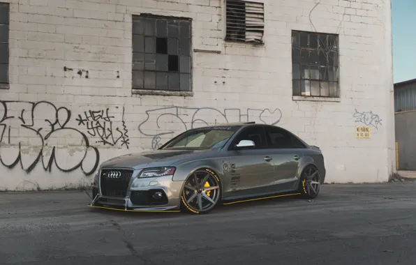 Audi, Grey, Road, Sportcar, Audi S4