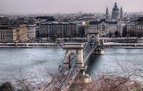 Hungary, Budapest, Chain Bridge
