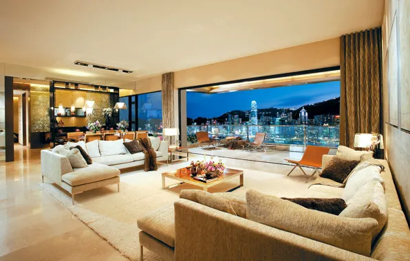 Penthouse, china, room, interior, luxury, flat, hong-kong