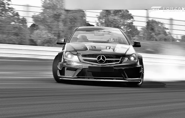 HDR, Mercedes, Benz, Drift, AMG, Game, Mercedes Benz C 63 AMG Coupe Black Series, FM7