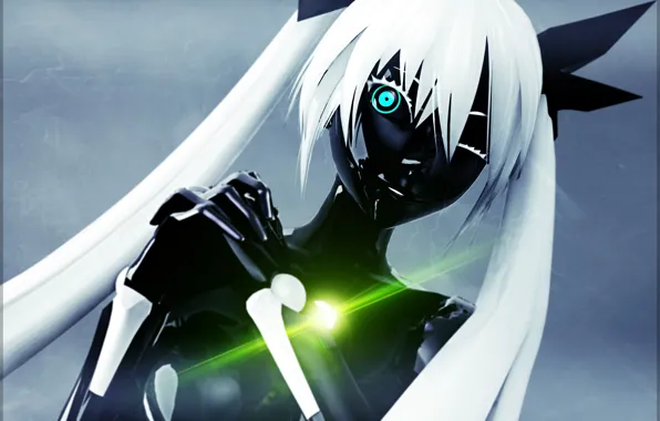 Девушка, vocaloid, длинные волосы, вокалоид, Carbon Black Miku
