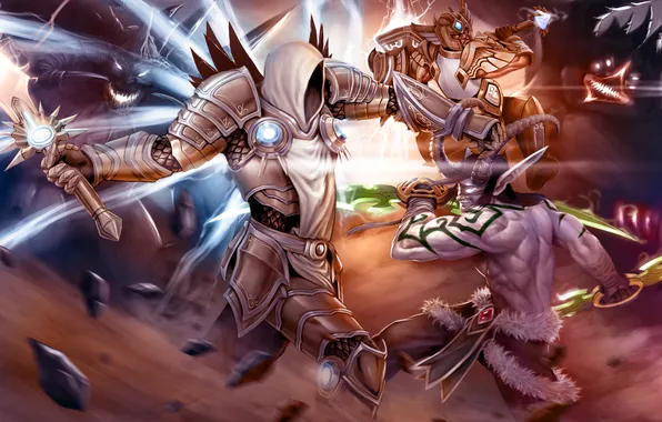 Картинка Warcraft, diablo, azmodan, Tyrael, Heroes of the Storm, Archangel of Justice, illidan stormrage