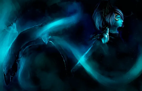 Девушка, арт, Dota 2, Phantom Assassin, Mortred, honeyapplecake