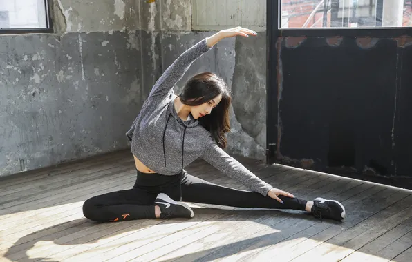 Woman, yoga, stretching