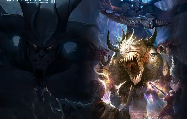 Оружие, люди, бой, монстры, демоны, персонажи, Lineage II: The Chaotic Chronicle