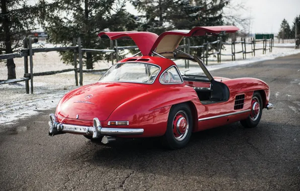 Classic, red, Gullwing, Mercedes-Benz, iconic, Mercedes-Benz 300 SL, 300SL