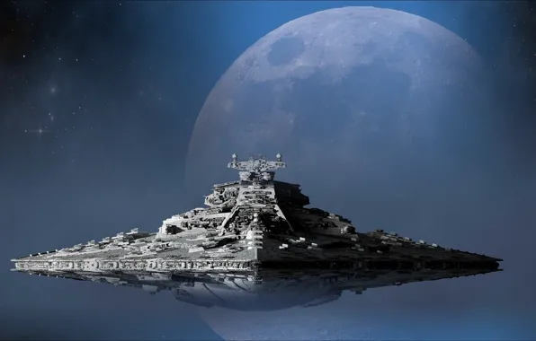 Космос, НЛО, Луна, арт, ART, Moon, Space, UFO
