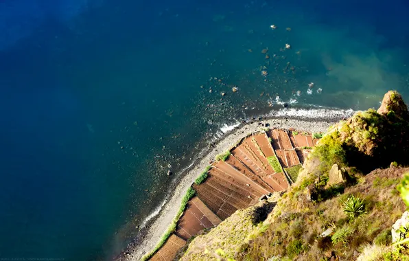 Картинка море, берег, высота, гора