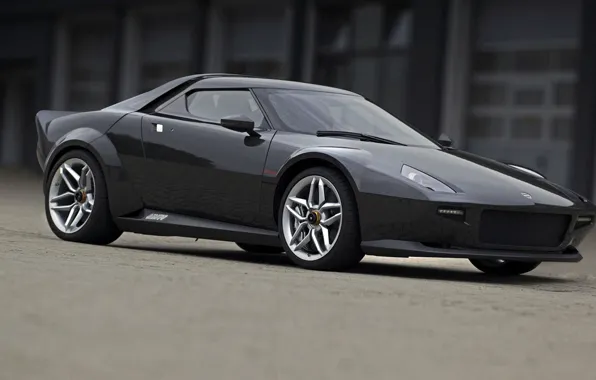 Машина, чёрная, спортивная, автомобиль, Lancia, Stratos