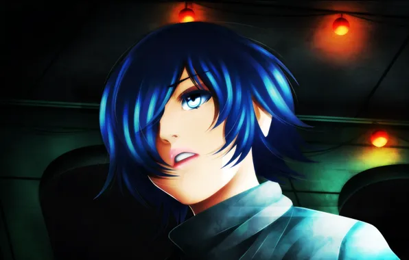 Арт, Аниме, парень, Tokyo Ghoul, синий волос