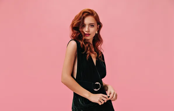 Woman, attractive, looks, dark dress
