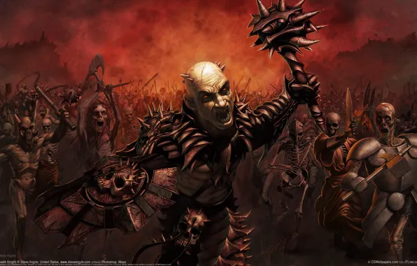 Картинка Армия, Демоны, CG Wallpapers, Рыцарь Смерти, Steve Argyle, Death Knight