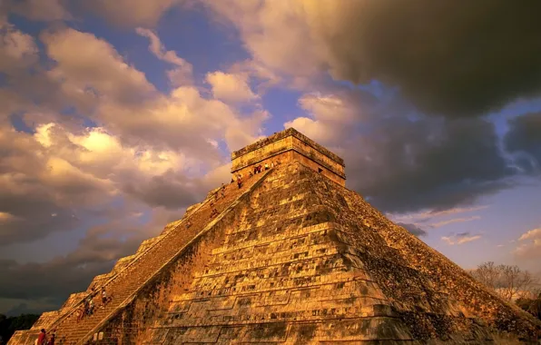 Картинка облака, майя, Пирамида