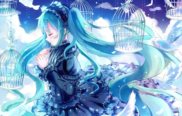 Картинка аниме, vocaloid, hatsune miku, вокалоид, хатсуне мику