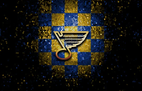 Wallpaper, sport, logo, NHL, hockey, glitter, checkered, St. Louis Blues
