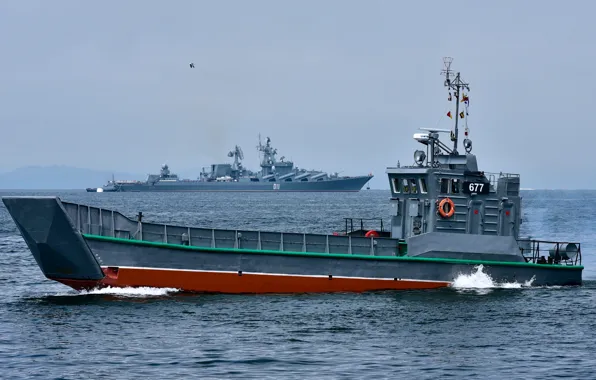 Море, катер, ВМФ, выход, учения, десантный